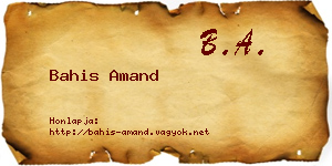 Bahis Amand névjegykártya